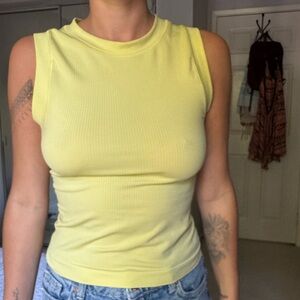 Sunny Yellow Sleeveless Muscle Tee